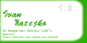 ivan matejko business card